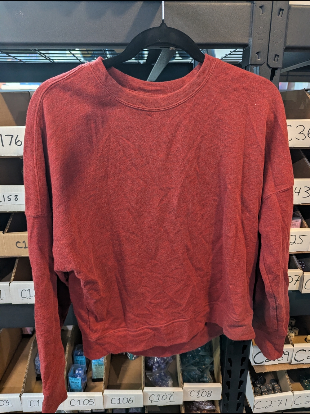 Fabletics Wonen's Heathered Brick Red Crewneck Sweatshirt Lightweight